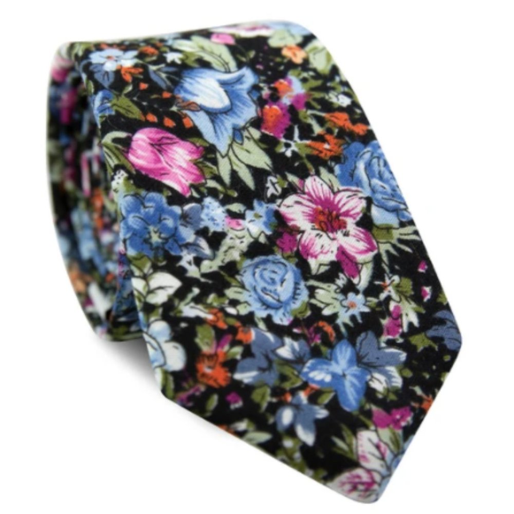DAZI "Bold Night" Floral Tie